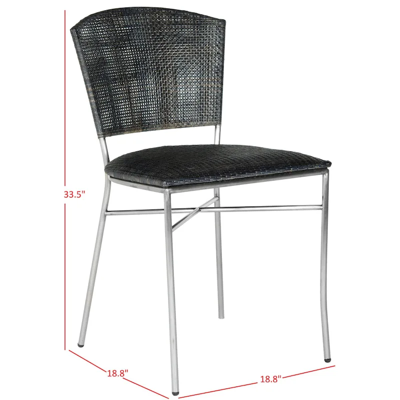 SAFAVIEH Iroda Black Dining Chair (Set of 2) - 17.5x21.8x33.3 - 18Wx22Dx33H
