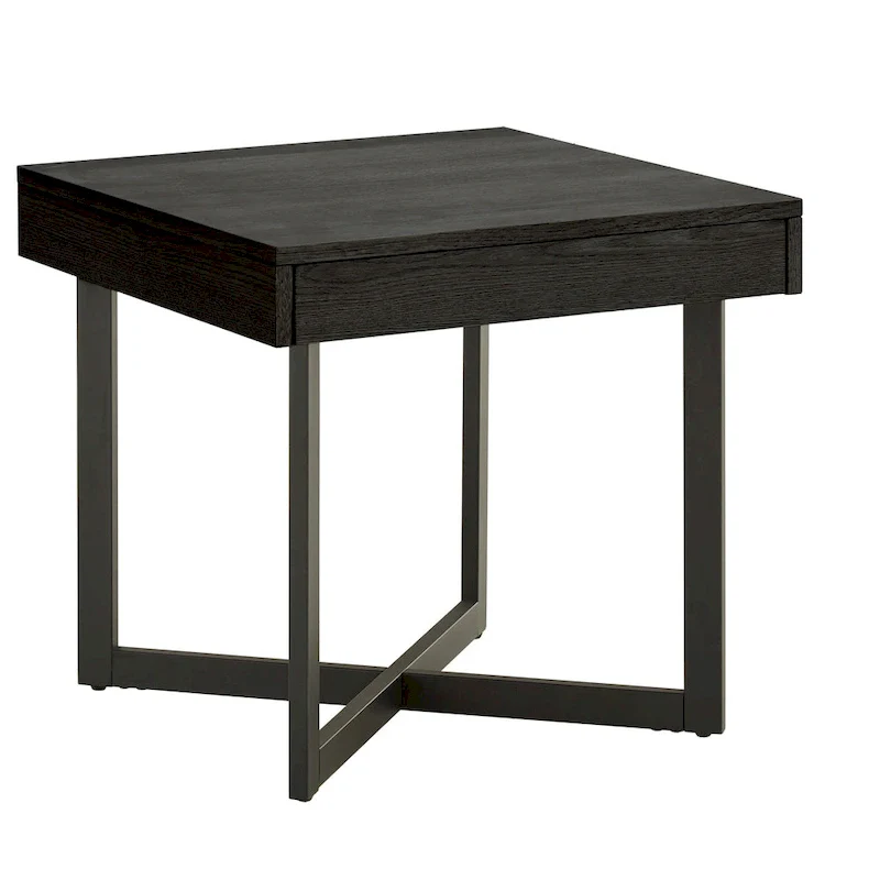 Eldersley Wood Finish End Table with One Drawer by