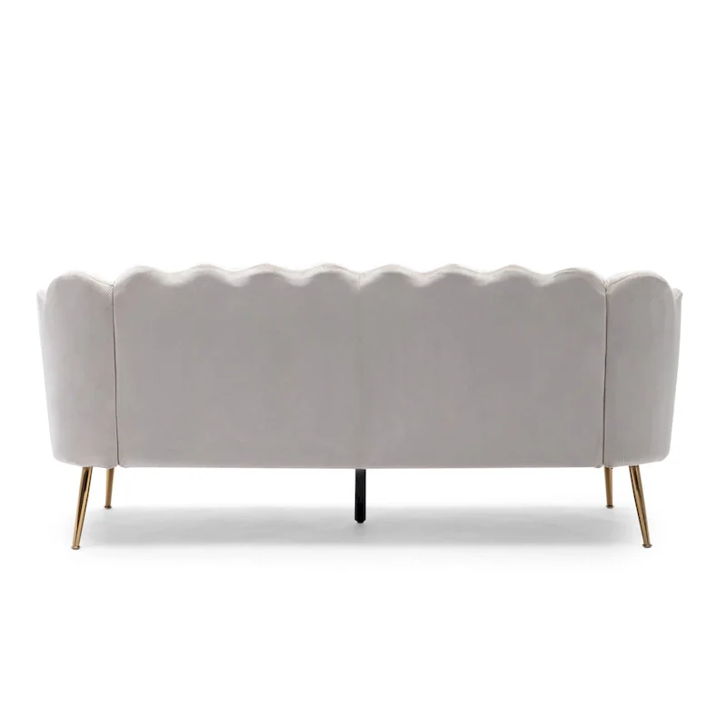 Reitz Glam Velvet Shell 3 Seater Sofa by Christopher Knight Home - 76.25 L x 29.25 W x 33.50 H