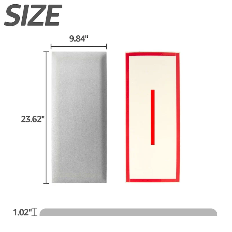 Art3d 9.84 x 23.62 Peel and Stick Headboard,Pack of 12, 3D Soundproof Wall Panels, Upholstered Wall Panel