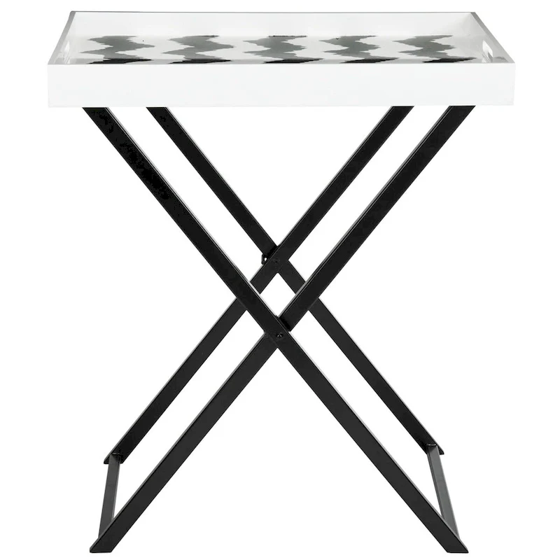 Black & White Tray Table, 1-Person, 28