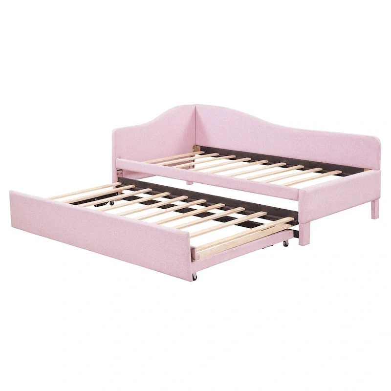 Twin L-Shaped Daybed with Pop-Up Trundle
