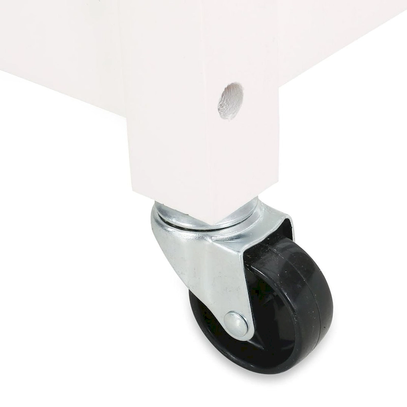 Compact Wooden Kitchen Cart with Wheels Shelves and Drawer by