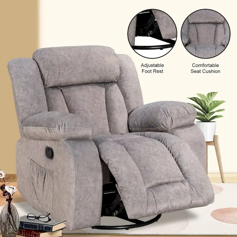Rocker and Swivel Upholstered Recliner