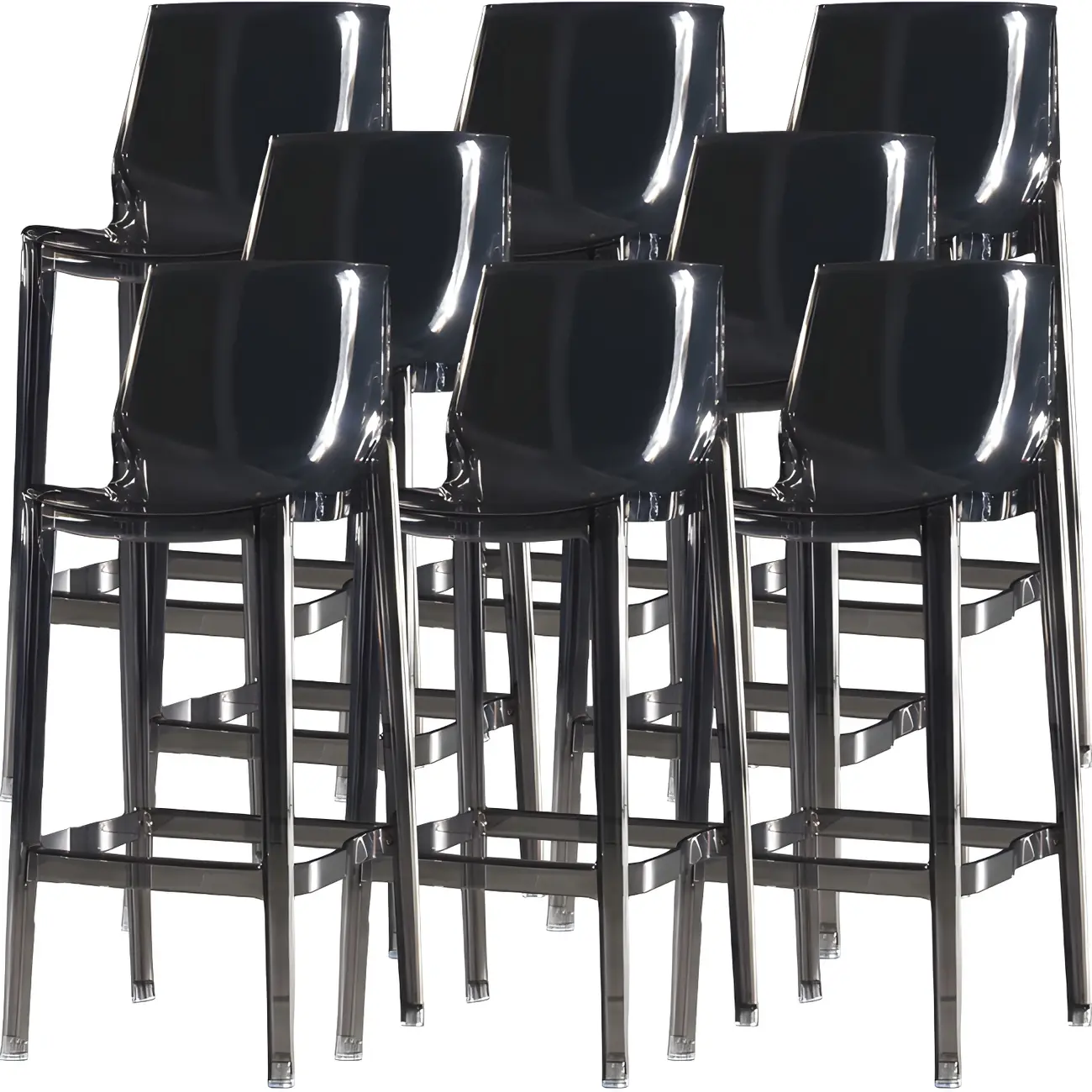 Modern Acrylic Transparent Chic Rectangle Durable Bar Stool