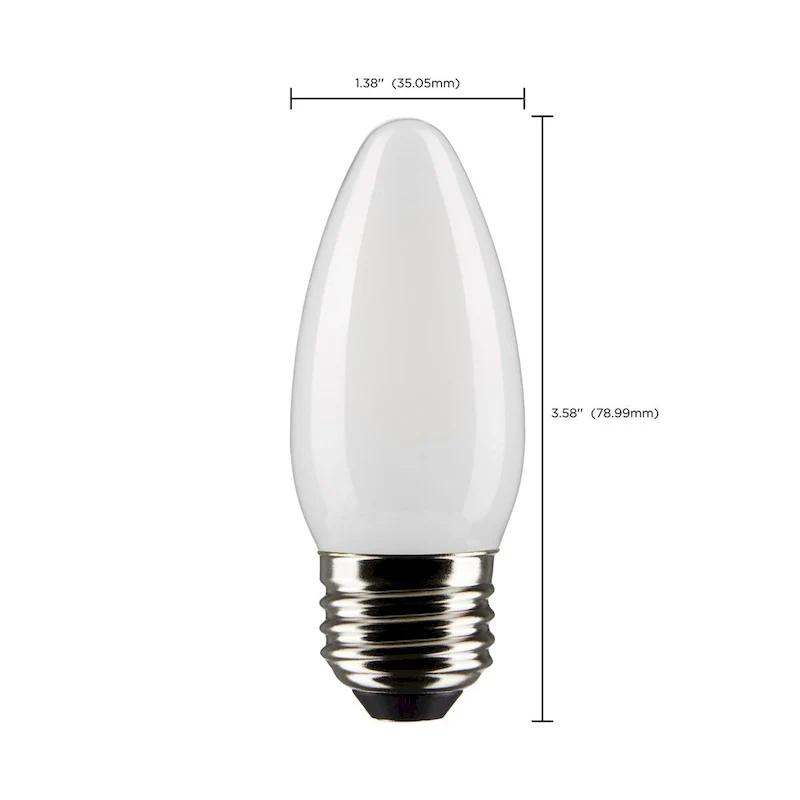 4 Watt B11 LED Frost Finish Medium Base 5000K 120 Volt 2-Pack