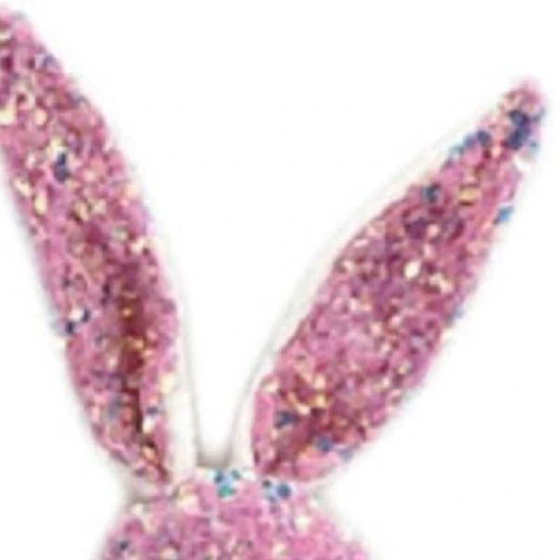 HomeRoots 20  Pink and White Fabric Bunny Rabbit Sitting Gnome - 4.5' X '20.1' X '5.9