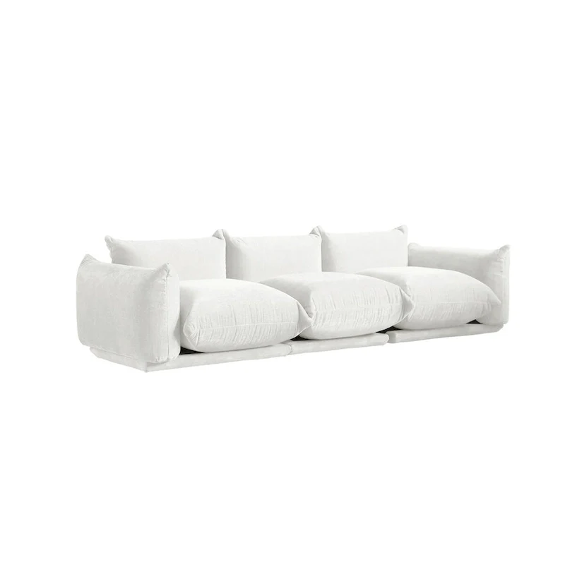 Modern Comfy 3 Seater Couch, Chenille Sectional Sofa 3 Seats Modular Couches with Thick Cushion