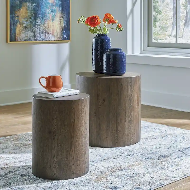 Brown Accent Table Set of 2 - 20 W x 20 D x 20.13 H