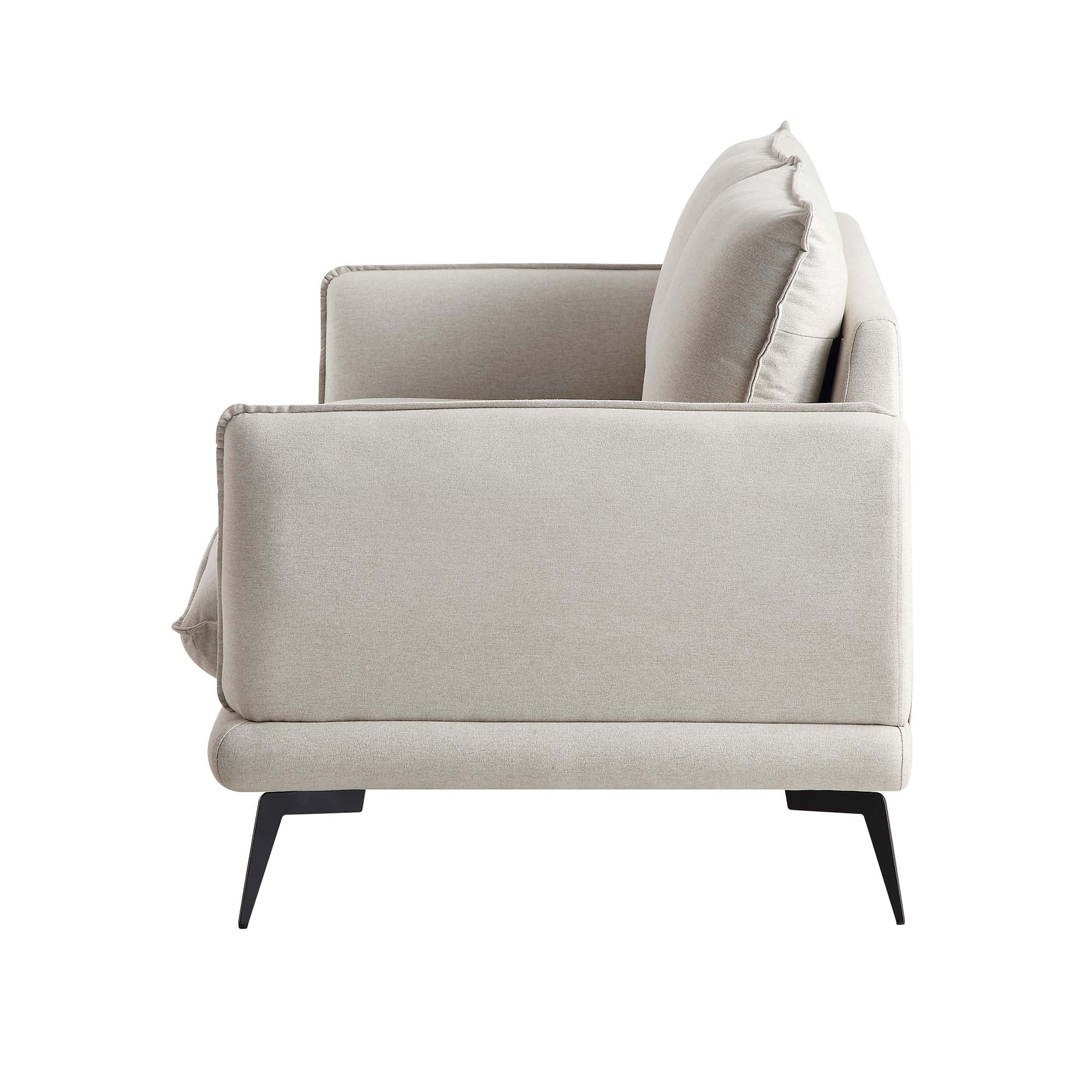 Oatmeal Fabric Sofa, 3-Seater