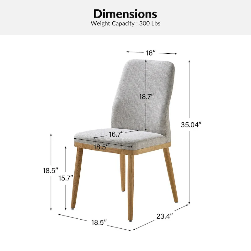 Emilia Mid-century Modern Upholstered Dining Chair Set of 2 by HULALA HOME