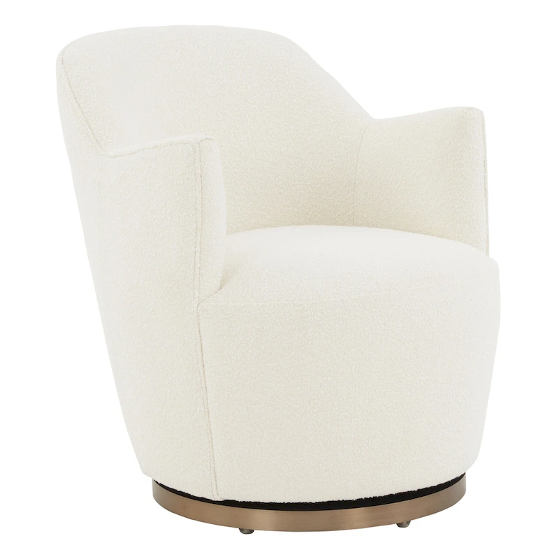 SAFAVIEH Couture Nver Swivel Accent Chair - 26 In. W x 32 In. D x 31 In. H - 26Wx32Dx31H