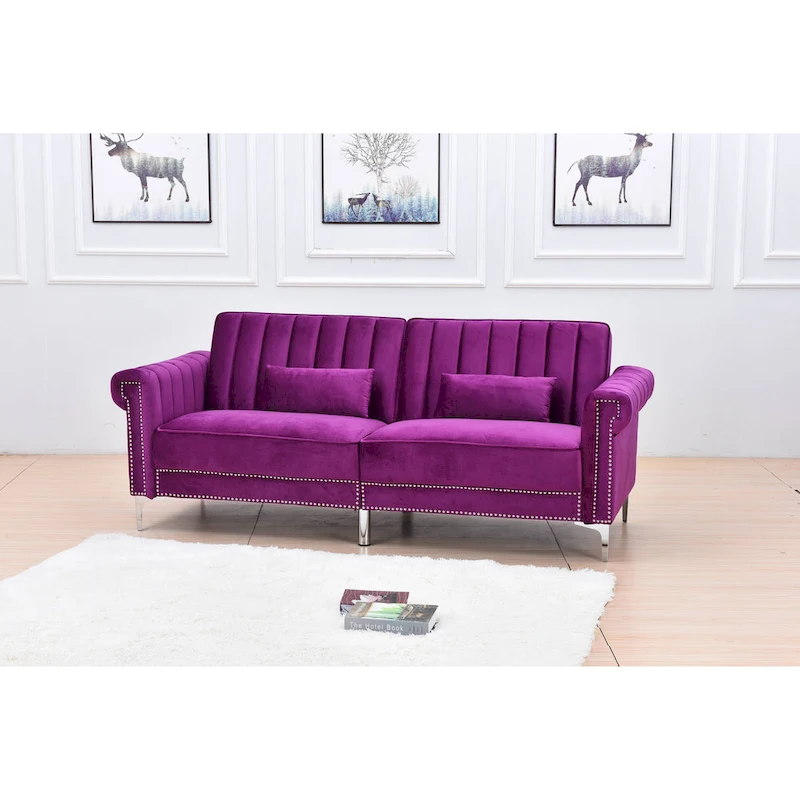 Legend Furniture Covertible Velvet Sofa Bed Sleeper