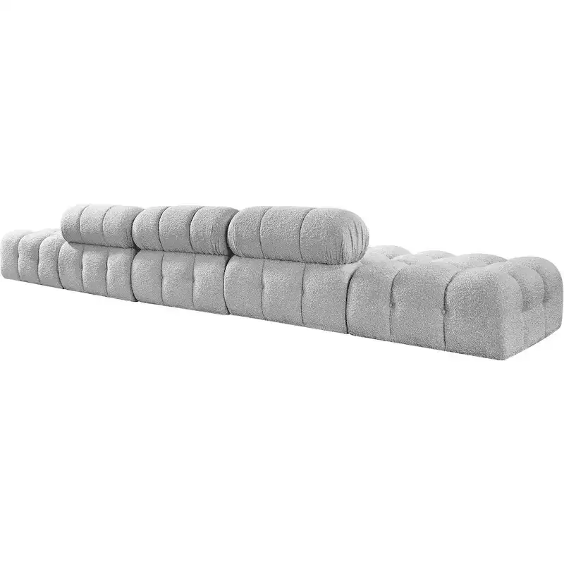 Meridian Furniture Ames 170 Boucle Fabric Upholstered 5pc. Modular Sofa