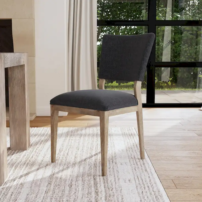 Sand / Beige & Blue Stripe / Grey Upholstered Dining Chair, Set of 2