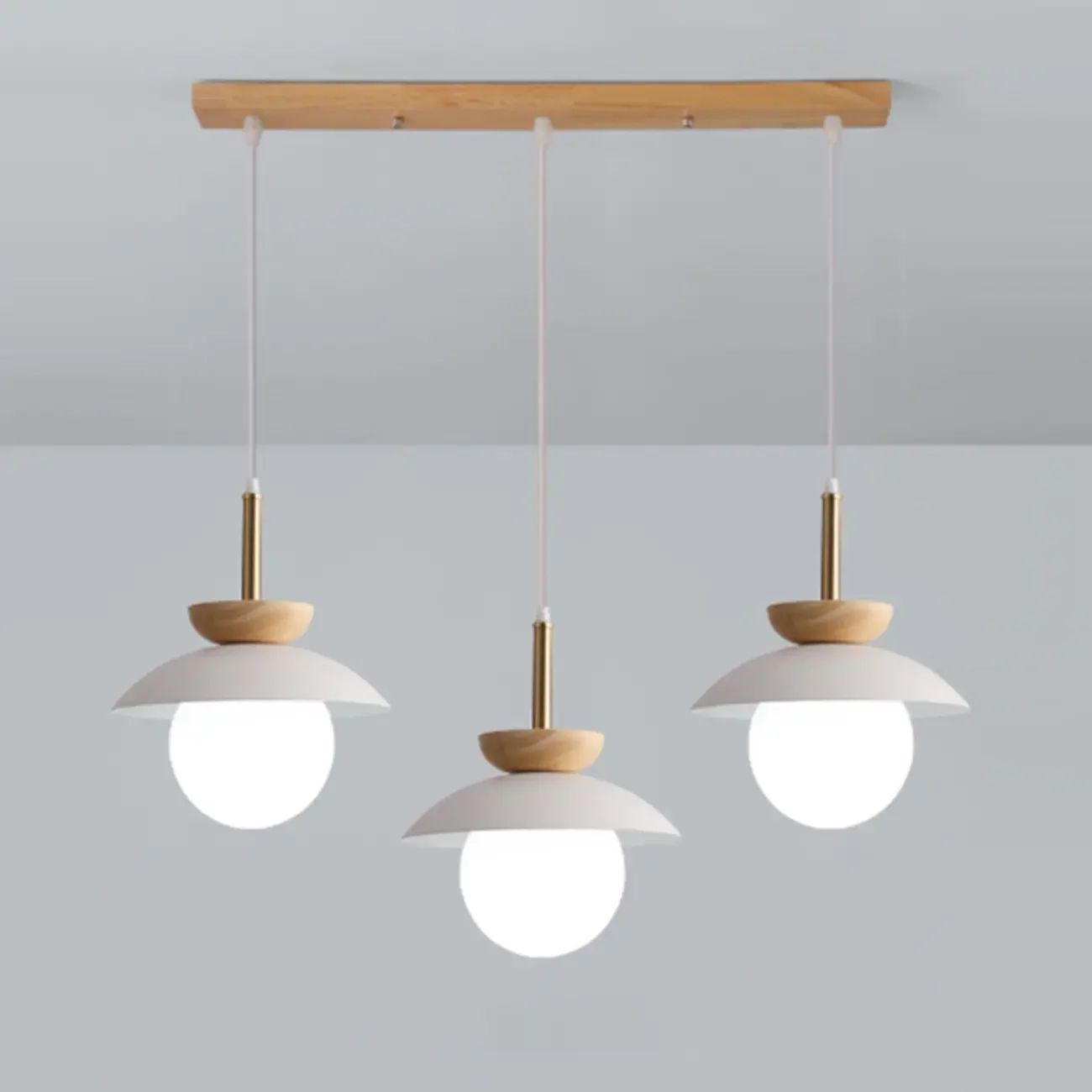 3-Light Modern Wood Island Pendant Lights for Kitchen