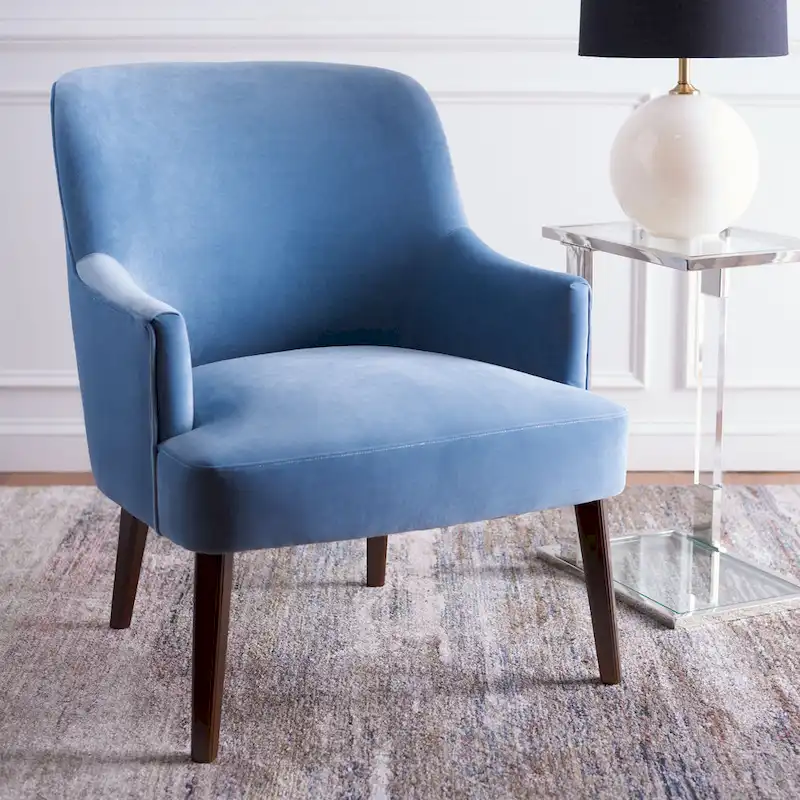 Walnut Velvet Accent Chair - Single Seater