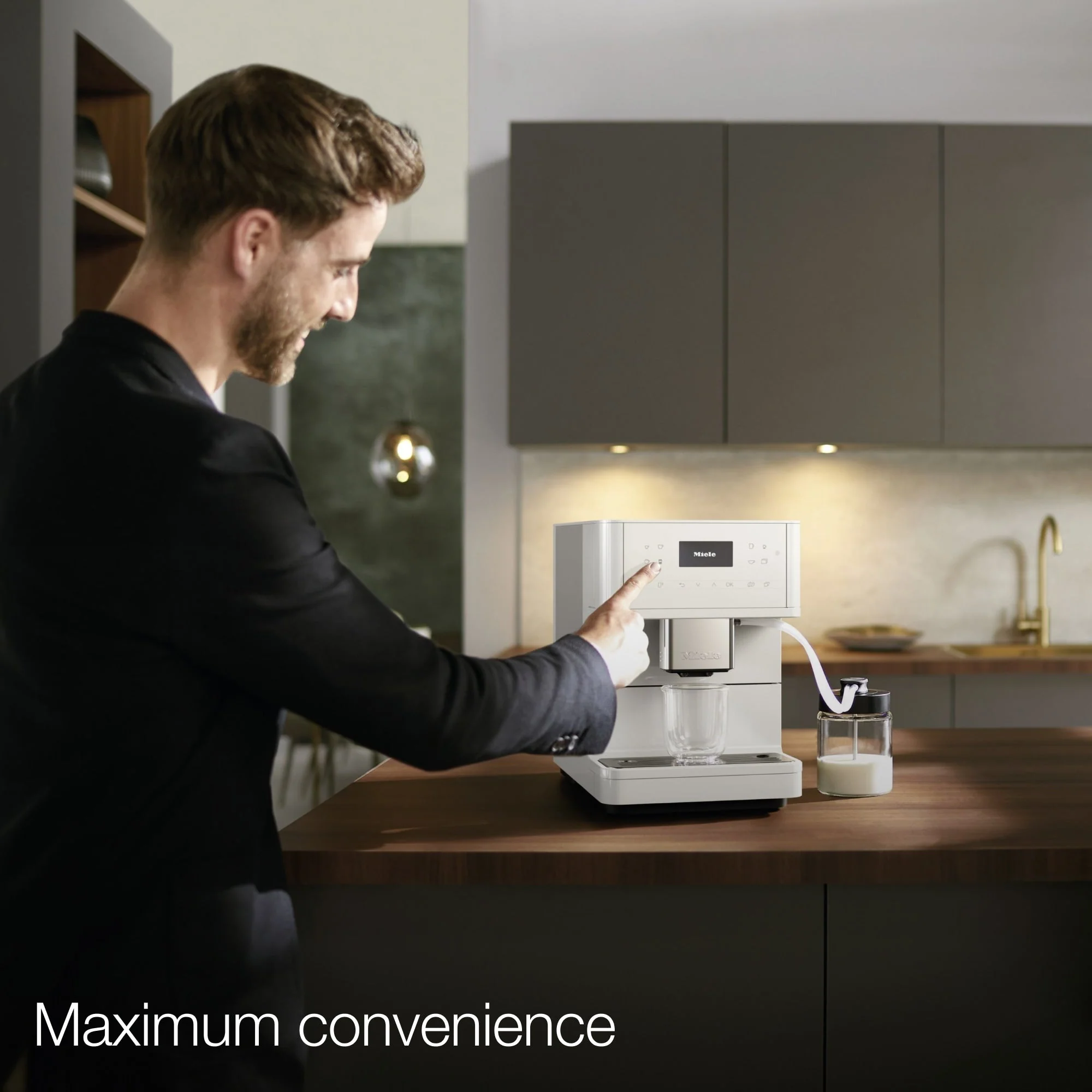 Miele CM 6160 MilkPerfection Countertop Coffee System- Lotus White
