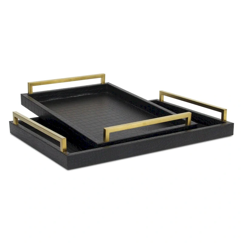 Lusan Black Vinyl Tray Set