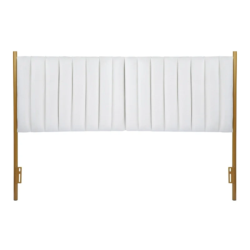 Cream / Black / Grey / Sage Green Velvet King Headboard with Gold Frame, Fits 1 King Bed