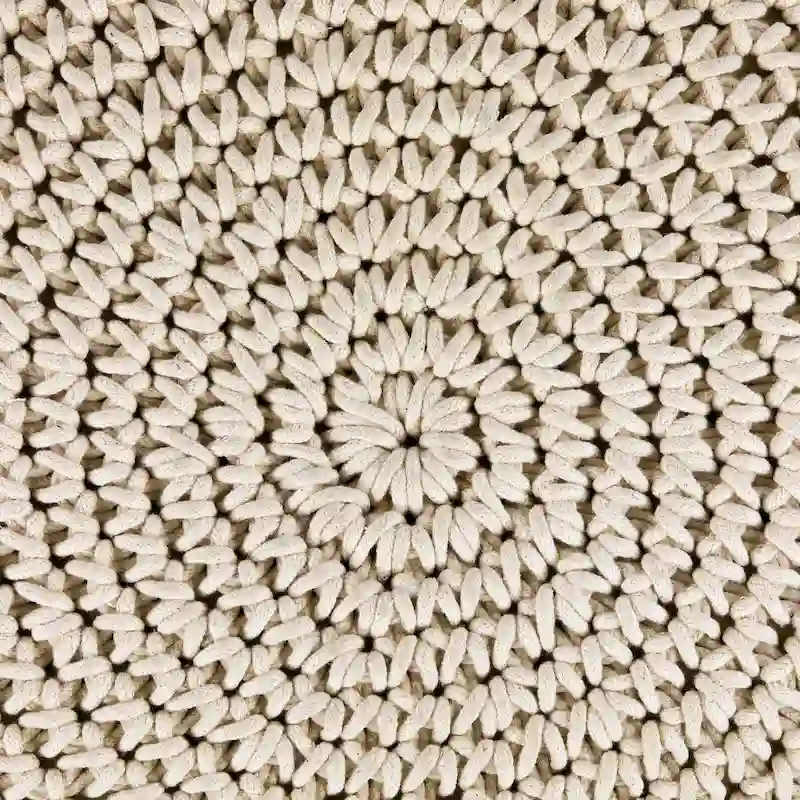 18 Solid Cream Macrame Round Handmade Natural Cotton Pouf