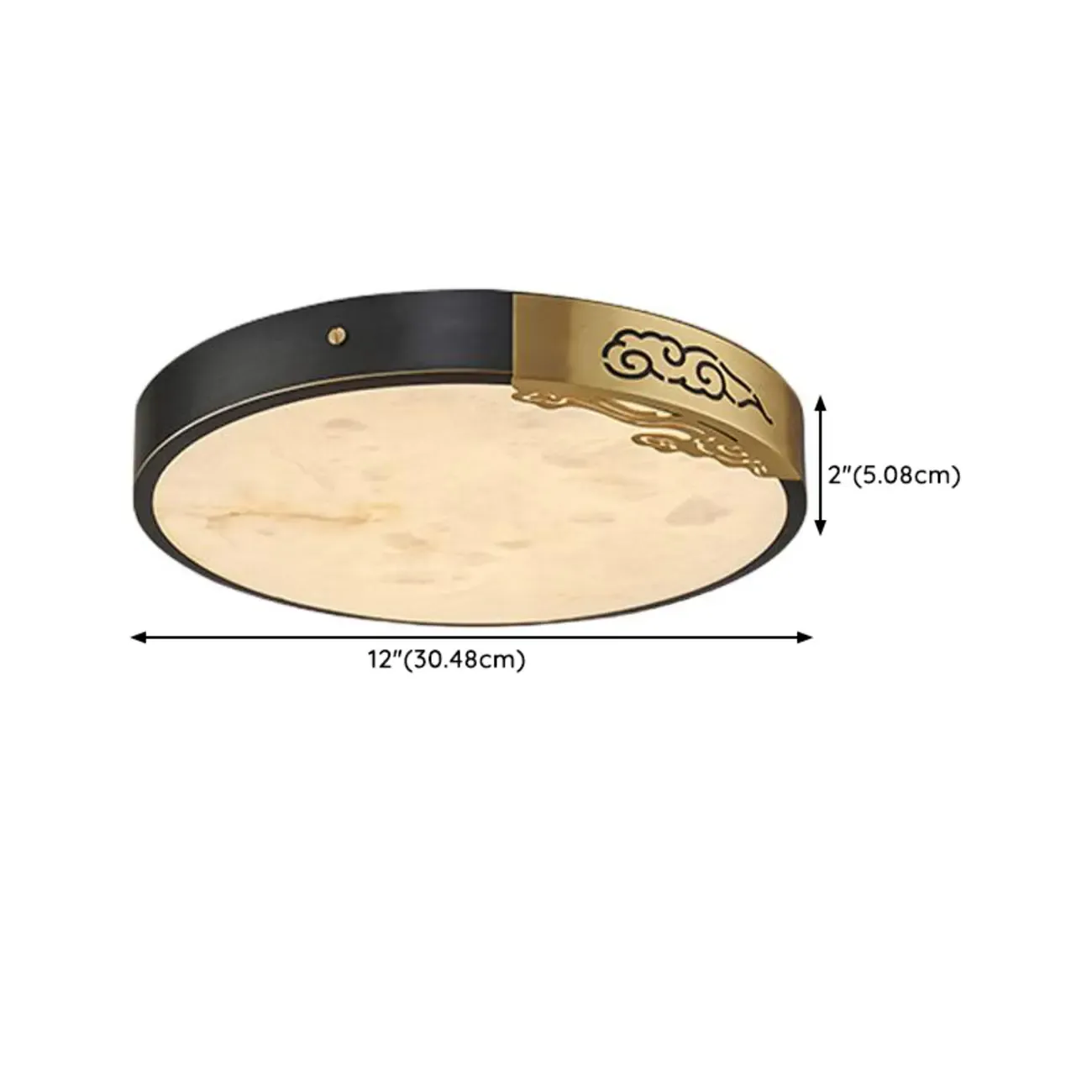 Gold Stone Circle LED Flush Mount Ceiling Light