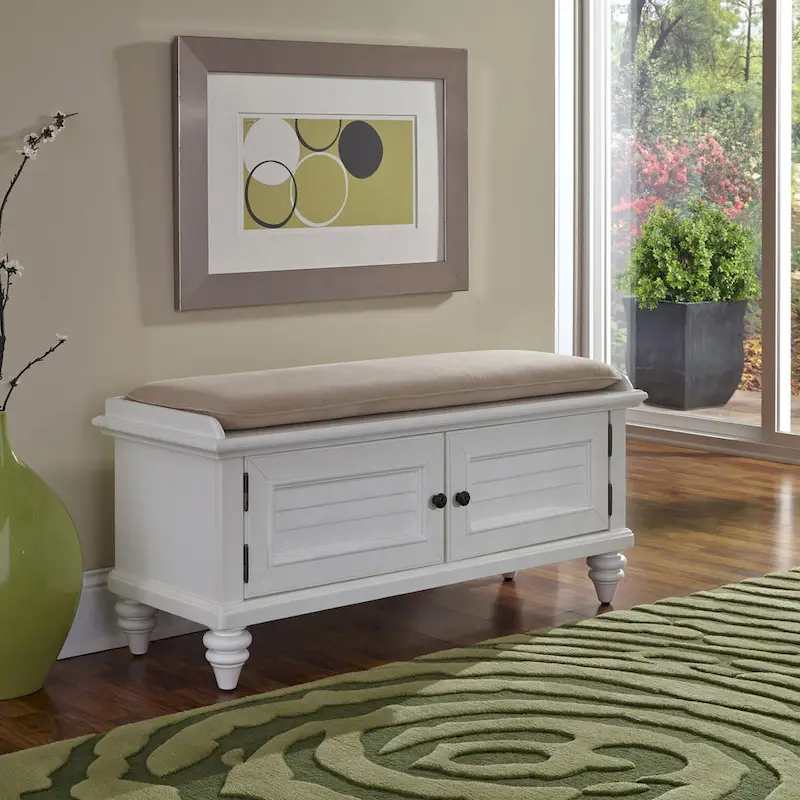 Black / Brushed White / Espresso Upholstered Storage Bench – 1 Person