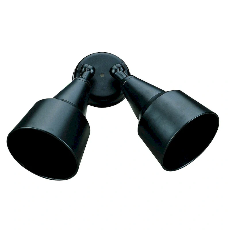 AA Warehousing Outdoor Black 2-light Flood Light