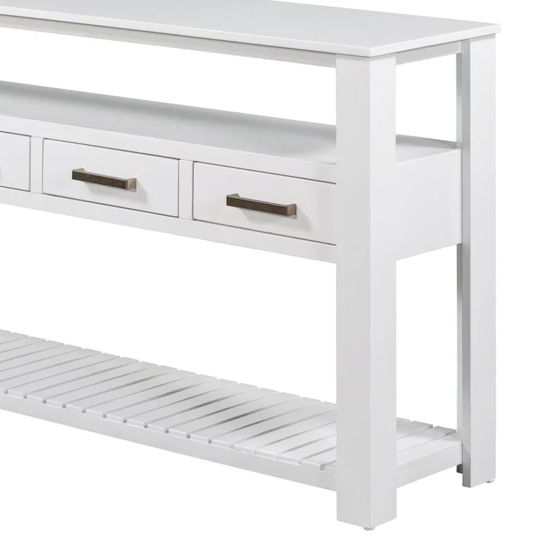 Console Table with 4 Drawers and 2 Shelves
