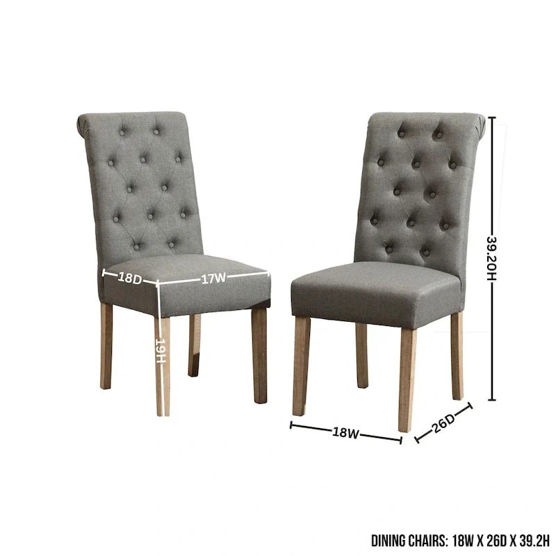 5 Piece Dining Table Set, Wooden Kitchen Furniture Set, Round Table with Cross-Buck Pedestal Base and 4 Tufted Chairs