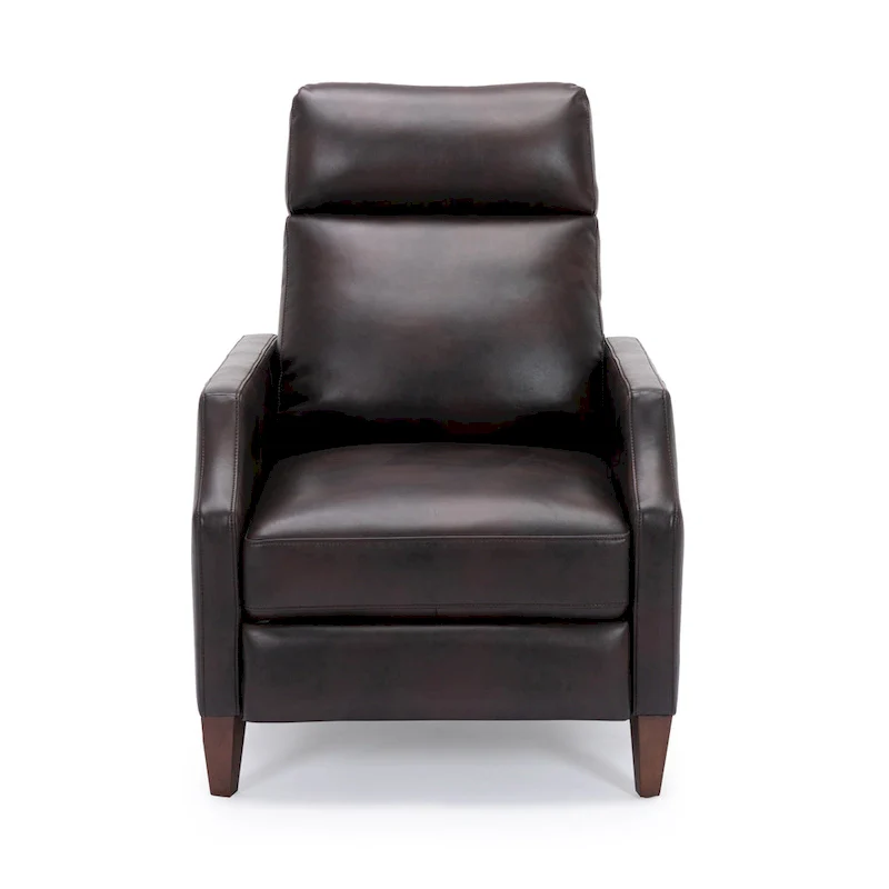 Faux Leather Push Back Recliner - Mid-Century Style - Single Seat