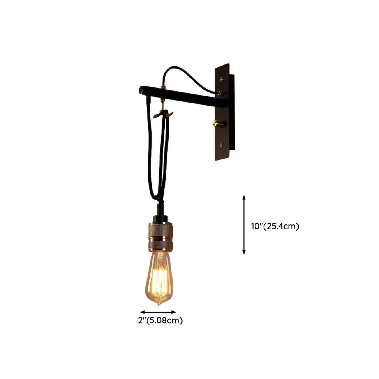 Industrial Metal Black Swing Arm Wall Light