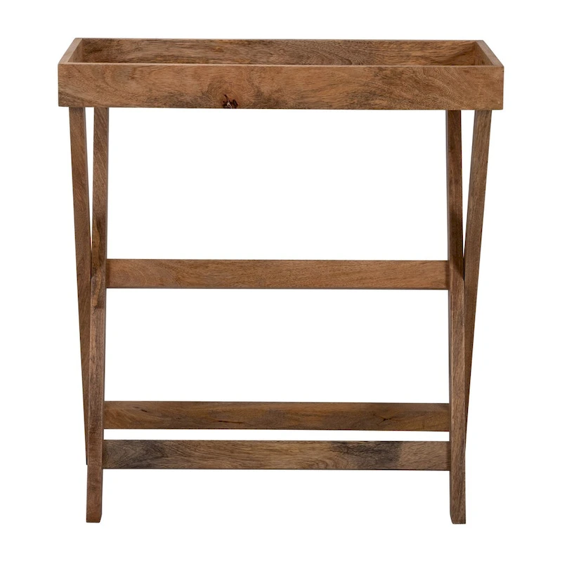 Wooden Butler Tray with Stand 30  x 32  Brown TV Tray Contemporary Rustic Decorative Stand or Storage Display - 30  x 15  x 32