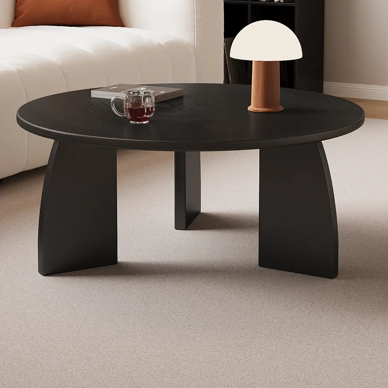 Modern Wooden Round Coffee Table