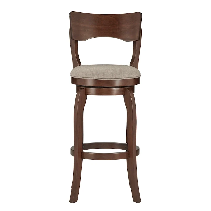 Lyla Swivel 29-inch Brown High Back Bar Height Barstool by iNSPIRE Q Classic