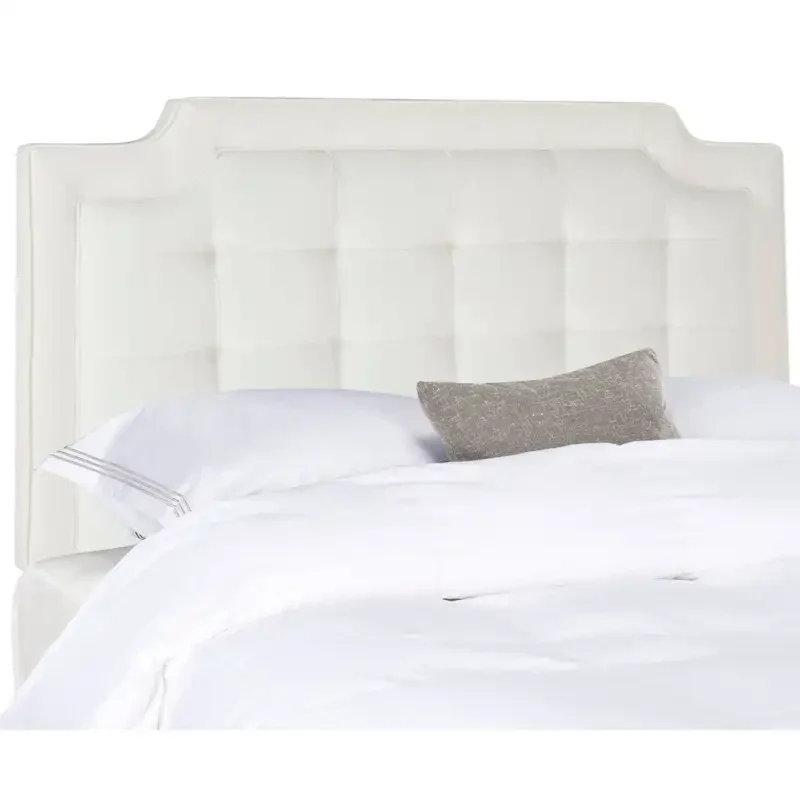 King Tufted Upholstered Headboard – Taupe, Hollywood Glam Style
