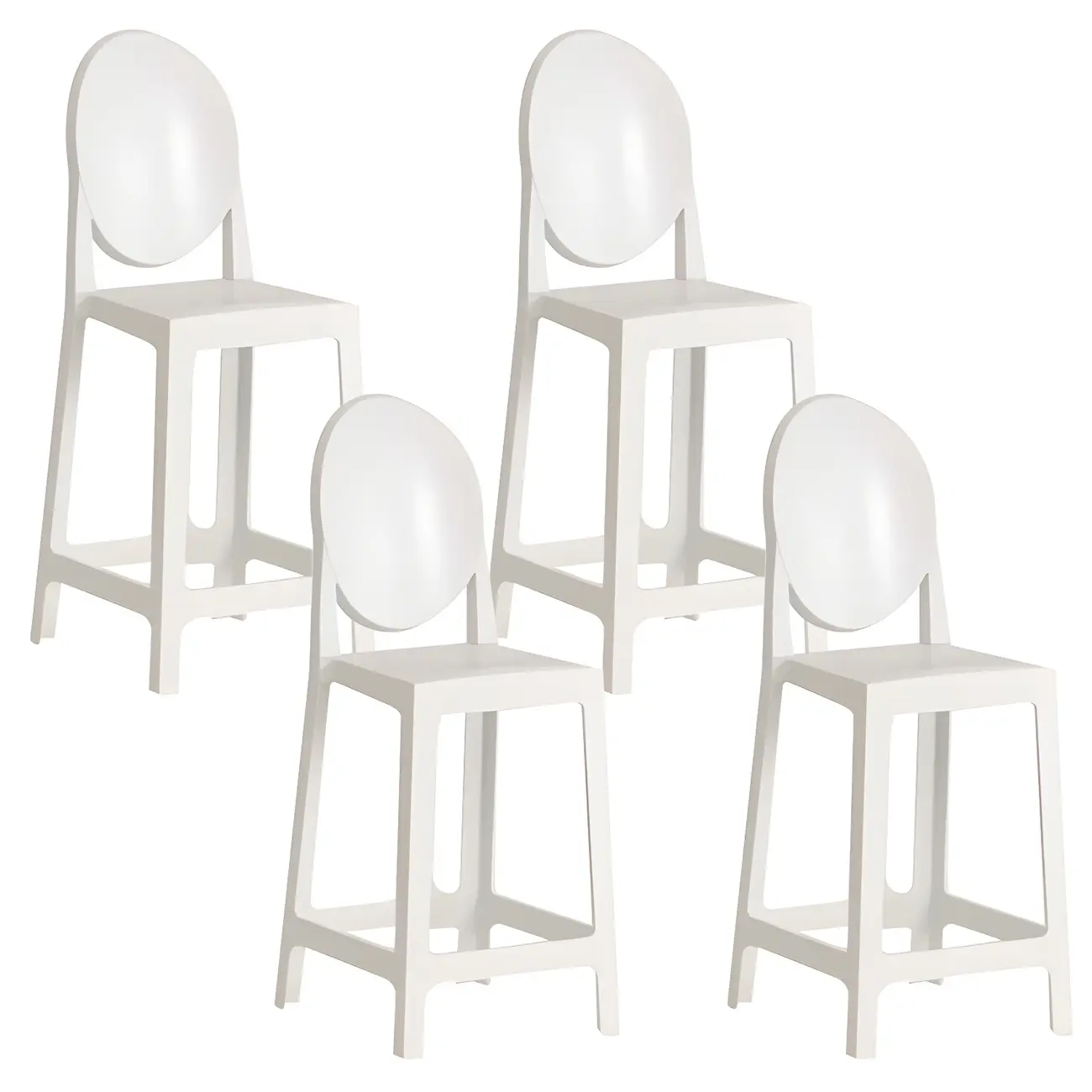 Modern Acrylic Smooth Elegant Circular Backrest Bar Stool