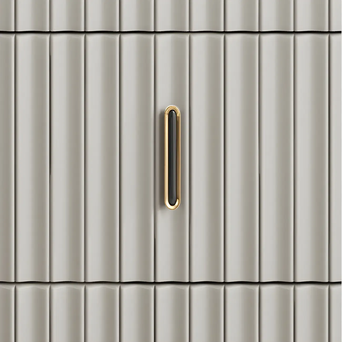 Elegant Gray Wooden Dressers & Chests with Gold Handles