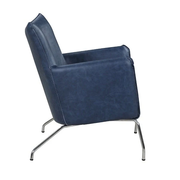 Somette Blue Accent Chair with Steel Frame