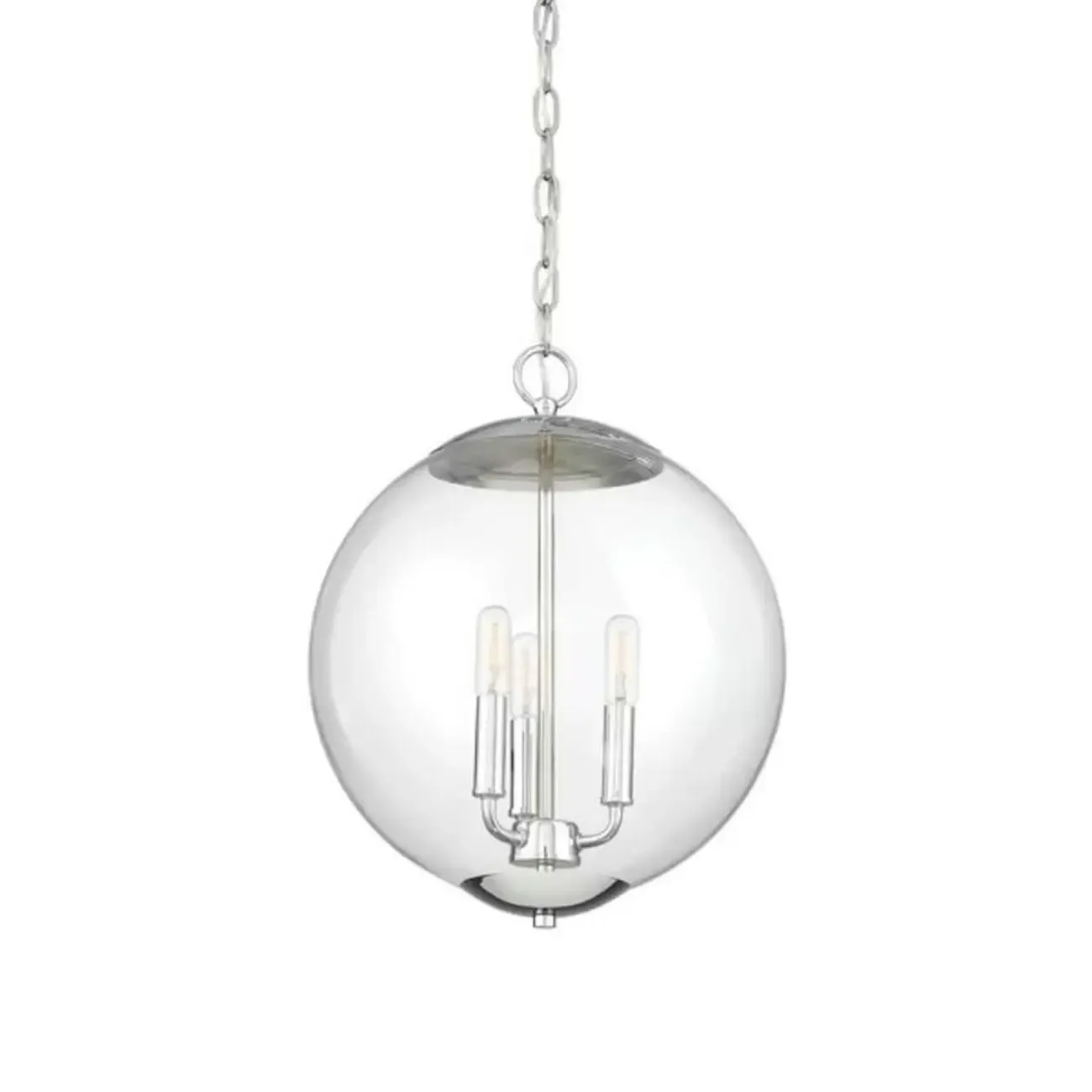 Mini 3-Light Clear Glass Sphere Chandelier