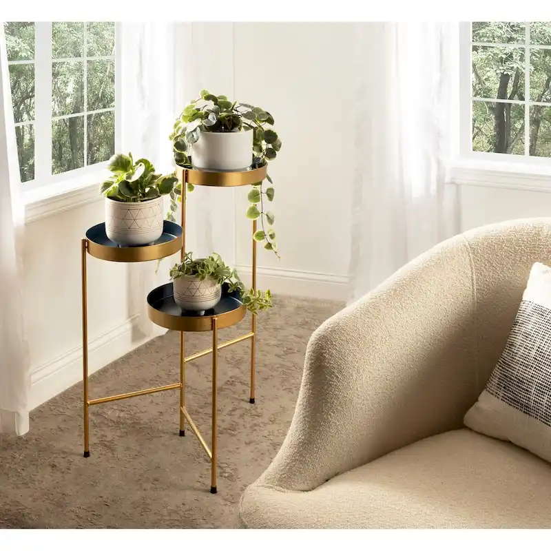 Kate and Laurel Finn Metal 3-tier Modern Plant Stand - 16x21x30