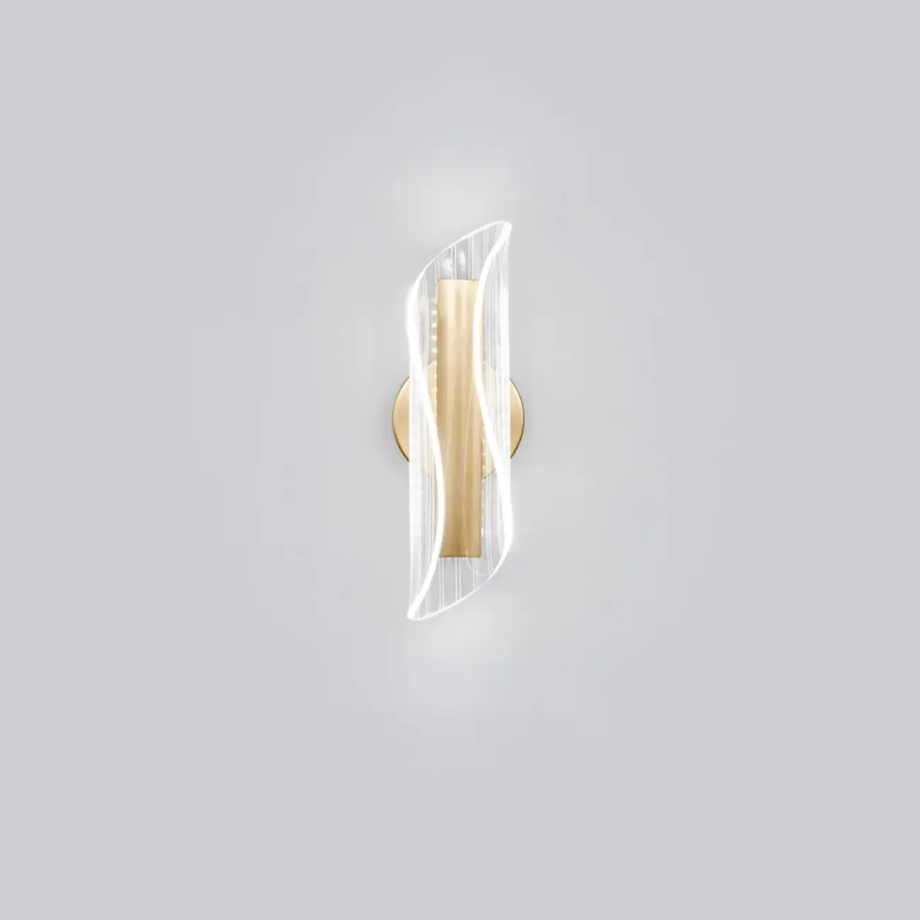 Art Deco Gold Metal and Acrylic LED Wall Sconce