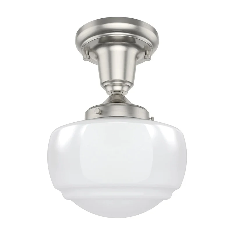 Hunter Saddle Creek 1-Light Mini Pendant / Semi-Flush Mount Ceiling Light - Kitchen Island, Dining Room, Hallway