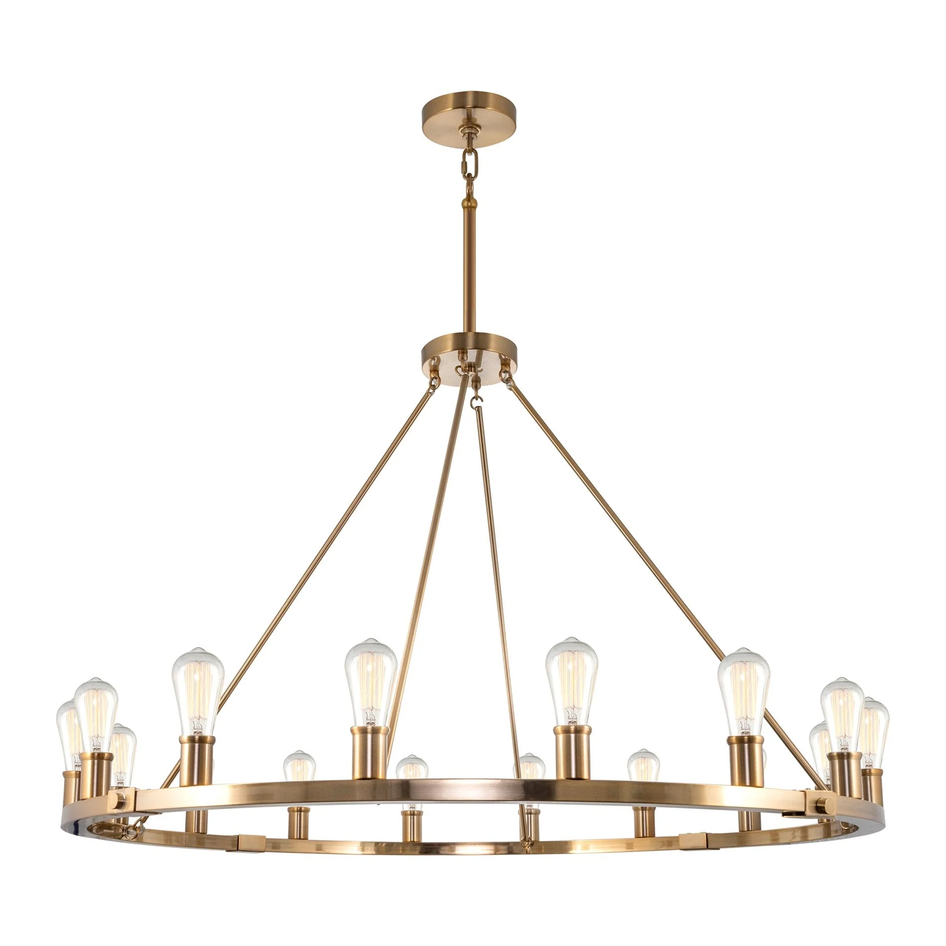 Homestead 48 16-Light Large Rustic Farmhouse Wagon Wheel Kitchen Island Chandelier