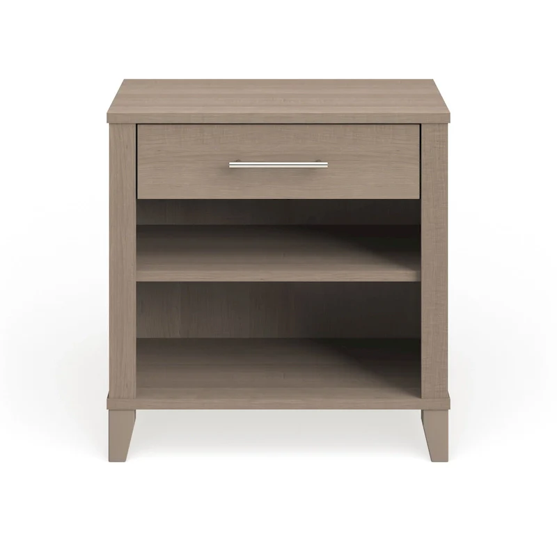 Transitional Grey Ash Nightstand
