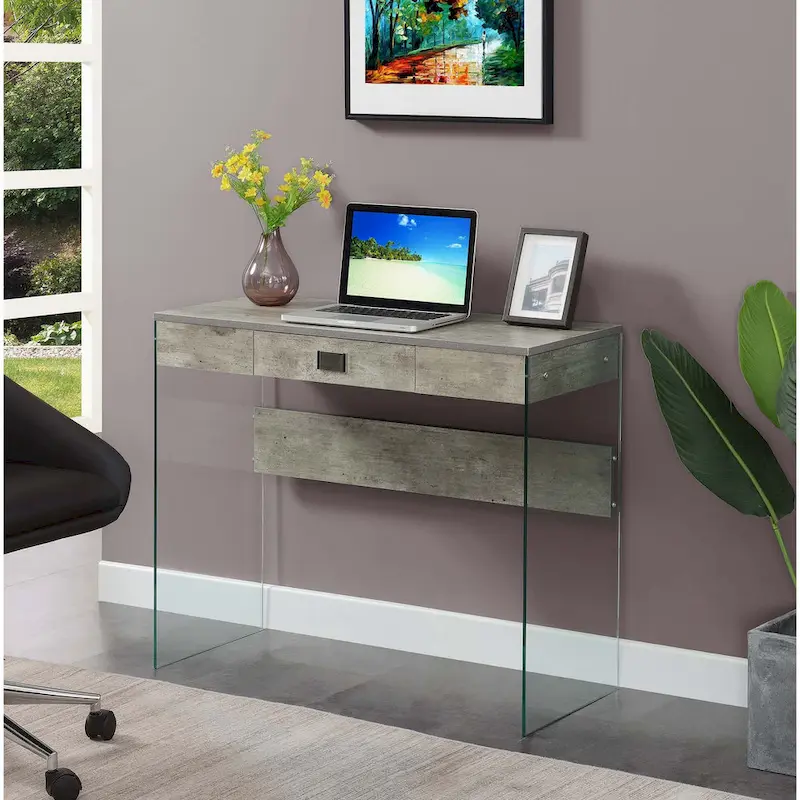 Convenience Concepts SoHo 1 Drawer Glass 36 Desk