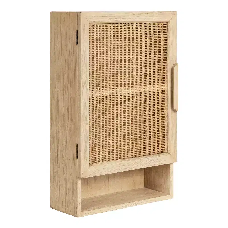 Kate & Laurel All Things Decor Ori Rattan Wall Cabinet Natural