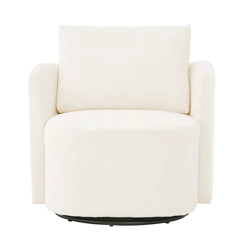 360 Swivel Chair, 29.9 Accent Barrel Armchair, Upholstered Swivel Sofa Chair with Curved Design