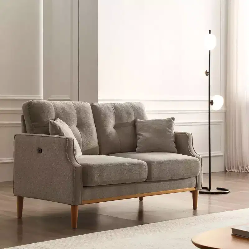 MAYEERTY Living Space Sofa with Waterproof Fabric 2 Seater for Living Room Office Cream