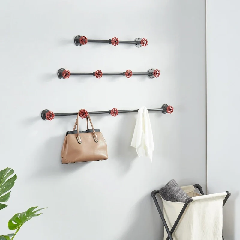 Industrial Sand Black Wall Coat Rack